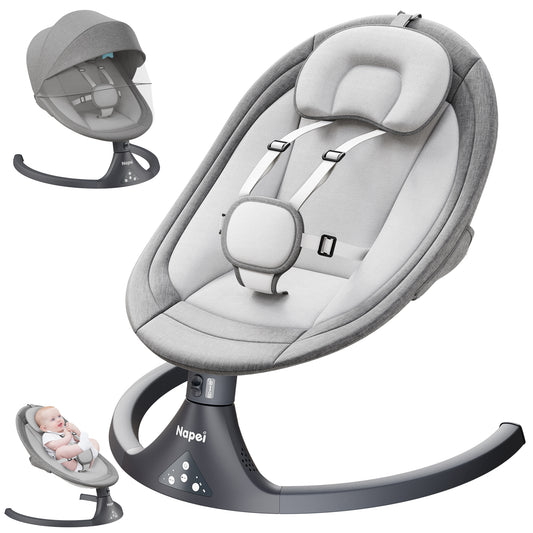 Napei Electric Baby Swing for Infants and Toddlers,with Bluetooth Music , 2 Seat Position, 5 Swing Angles with Gentle Speed
