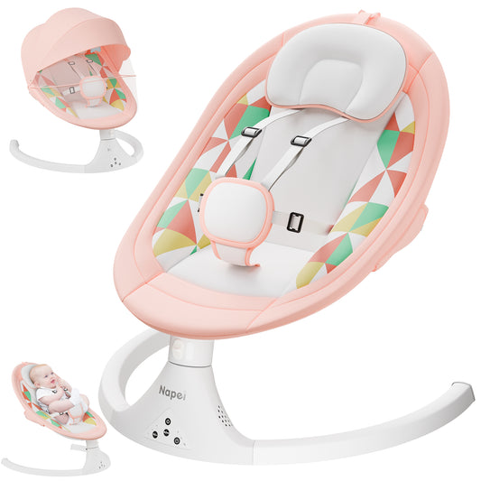 Napei Electric Baby Swing for Infants and Toddlers,with Bluetooth Music , 2 Seat Position, 5 Swing Angles with Gentle Speed